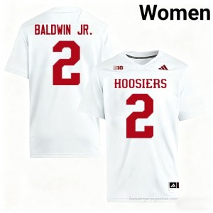IU #2 Byron Baldwin Jr. Game-Day Jersey | Women White NCAA Foottball Premium Embroidered 31432571