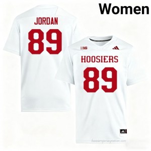 #89 Camden Jordan Hoosiers Jersey | Women White NCAA Stitched Foottball Collection 72448466
