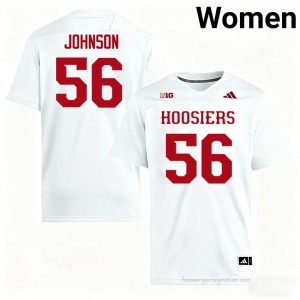 #56 Chance Johnson Hoosiers Jersey | Women White High School Stitched Foottball Collection 13220582