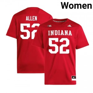 Authentic Clayton Allen Jersey | #52 Crimson IU Hoosiers Women Foottball Stitched & Licensed 79649503