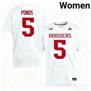 #5 D'Angelo Ponds Hoosiers Jersey | Women White NCAA Stitched Foottball Collection 36421827