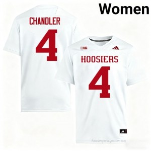 IU #4 Davion Chandler Game-Day Jersey | Women White College Foottball Premium Embroidered 17357038