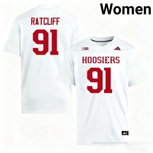 IU #91 Dominique Ratcliff Game-Day Jersey | Women White University Foottball Premium Embroidered 76387718