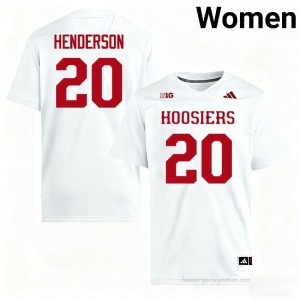 IU #20 Dontrae Henderson Game-Day Jersey | Women White NCAA Foottball Premium Embroidered 73464848