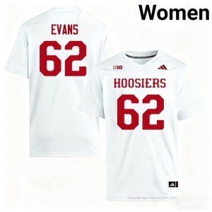 #62 Drew Evans Hoosiers Jersey | Women White University Stitched Foottball Collection 67760534