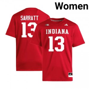 Authentic Elijah Sarratt Jersey | #13 Crimson IU Hoosiers Women Foottball Stitched & Licensed 99516358