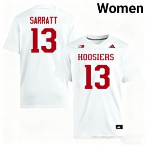 IU #13 Elijah Sarratt Game-Day Jersey | Women White NCAA Foottball Premium Embroidered 27436170