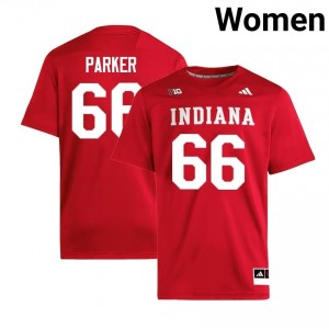 Evan Parker #66 Jersey | Indiana Hoosiers Women Crimson Premium Embroidered University Foottball 13402592