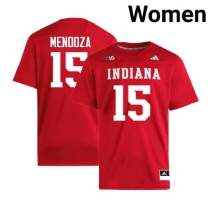 Fernando Mendoza #15 Jersey | Indiana Hoosiers Women Crimson Premium Embroidered College Foottball 63874671