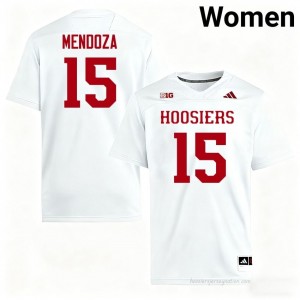#15 Fernando Mendoza Hoosiers Jersey | Women White NCAA Stitched Foottball Collection 35608964