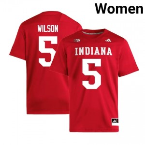 Authentic Grant Wilson Jersey | #5 Crimson IU Hoosiers Women Foottball Stitched & Licensed 36607058