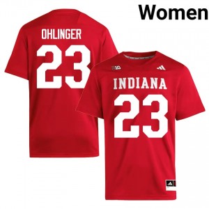 #23 Henry Ohlinger Hoosiers Jersey | Women Crimson College Stitched Football Collection 23411661