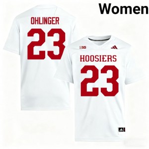 Henry Ohlinger #23 Jersey | Indiana Hoosiers Women White Premium Embroidered University Football 21086171