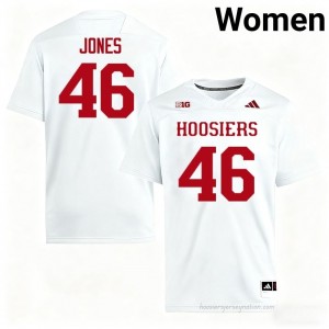 IU #46 Isaiah Jones Game-Day Jersey | Women White University Foottball Premium Embroidered 42523843