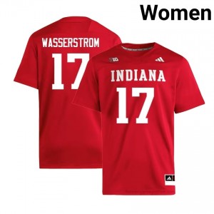 Jackson Wasserstrom #17 Jersey | Indiana Hoosiers Women Crimson Premium Embroidered Player Foottball 72891460