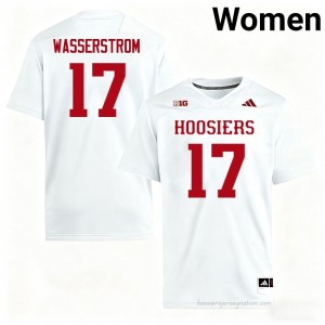 #17 Jackson Wasserstrom Hoosiers Jersey | Women White High School Stitched Foottball Collection 85968146
