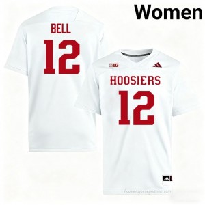 IU #12 Jacob Bell Game-Day Jersey | Women White College Foottball Premium Embroidered 98911384