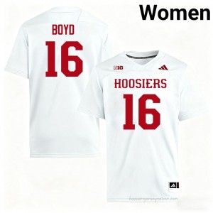 IU #16 Jah Jah Boyd Game-Day Jersey | Women White University Foottball Premium Embroidered 12360242