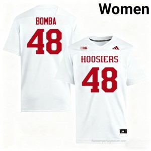 #48 James Bomba Hoosiers Jersey | Women White Player Stitched Foottball Collection 61724311