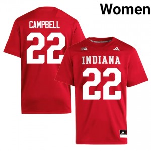 IU #22 Jayreon Campbell Game-Day Jersey | Women Crimson University Football Premium Embroidered 12037517