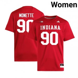 Authentic J'mari Monette Jersey | #90 Crimson IU Hoosiers Women Foottball Stitched & Licensed 75778853