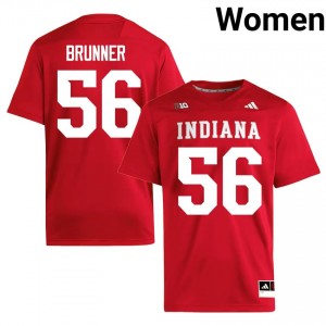 IU #56 Joe Brunner Game-Day Jersey | Women Crimson NCAA Football Premium Embroidered 54223488