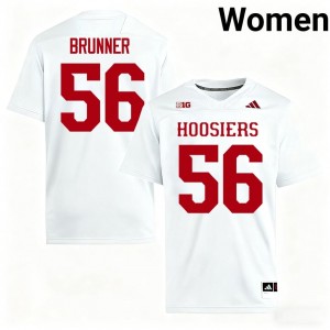 Authentic Joe Brunner Jersey | #56 White IU Hoosiers Women Football Stitched & Licensed 38434185