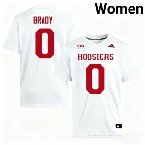 #0 Jonathan Brady Hoosiers Jersey | Women White High School Stitched Foottball Collection 41155325