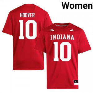 IU #10 Josh Hoover Game-Day Jersey | Women Crimson College Football Premium Embroidered 19938376