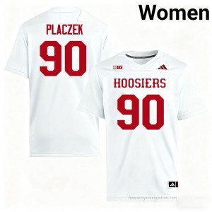 IU #90 Josh Placzek Game-Day Jersey | Women White College Foottball Premium Embroidered 65937910
