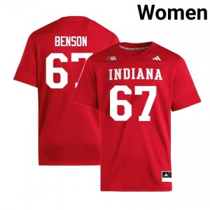 Kahlil Benson #67 Jersey | Indiana Hoosiers Women Crimson Premium Embroidered University Foottball 72372142