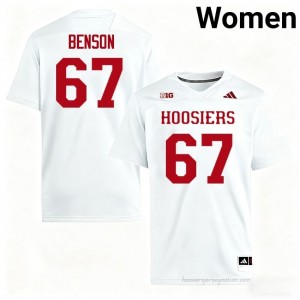 #67 Kahlil Benson Hoosiers Jersey | Women White College Stitched Foottball Collection 77193896