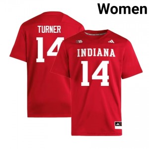 Authentic Kaiden Turner Jersey | #14 Crimson IU Hoosiers Women Foottball Stitched & Licensed 68455863