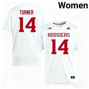 IU #14 Kaiden Turner Game-Day Jersey | Women White Player Foottball Premium Embroidered 31343366