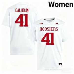 #41 Keishaun Calhoun Hoosiers Jersey | Women White Player Stitched Foottball Collection 83352774