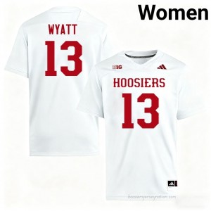 #13 Kellan Wyatt Hoosiers Jersey | Women White University Stitched Foottball Collection 65944751