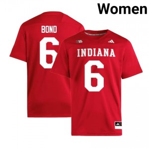 Authentic LeBron Bond Jersey | #6 Crimson IU Hoosiers Women Foottball Stitched & Licensed 44408397