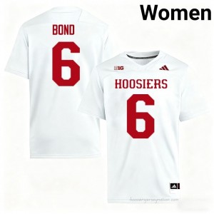 IU #6 LeBron Bond Game-Day Jersey | Women White NCAA Foottball Premium Embroidered 80978354
