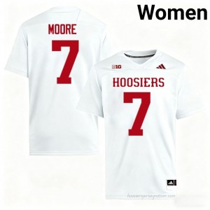 #7 Louis Moore Hoosiers Jersey | Women White Player Stitched Foottball Collection 39781390
