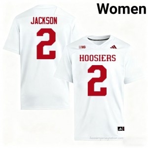 IU #2 Makai Jackson Game-Day Jersey | Women White University Foottball Premium Embroidered 30557574