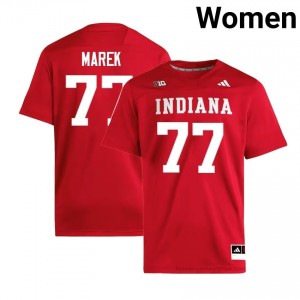 Matt Marek #77 Jersey | Indiana Hoosiers Women Crimson Premium Embroidered College Foottball 34787100