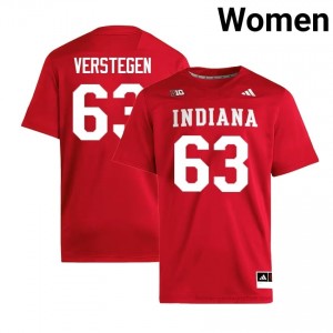 Mitch Verstegen #63 Jersey | Indiana Hoosiers Women Crimson Premium Embroidered High School Foottball 64506756