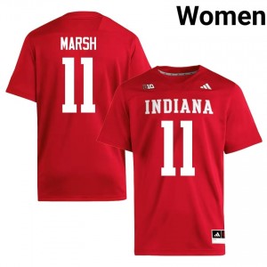 #11 Nick Marsh Hoosiers Jersey | Women Crimson NCAA Stitched Football Collection 76376849