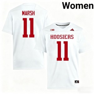 Nick Marsh #11 Jersey | Indiana Hoosiers Women White Premium Embroidered College Football 88273056