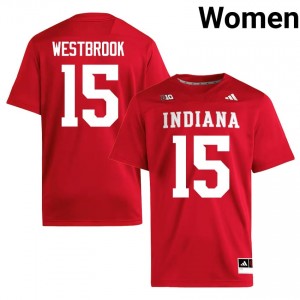#15 Nick Westbrook Hoosiers Jersey | Women Crimson University Stitched Football Collection 80875594