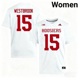 Nick Westbrook #15 Jersey | Indiana Hoosiers Women White Premium Embroidered High School Football 91719187