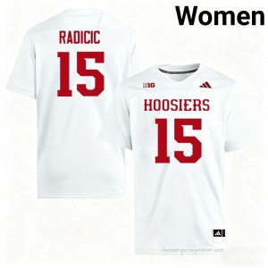 #15 Nico Radicic Hoosiers Jersey | Women White Player Stitched Foottball Collection 36840960