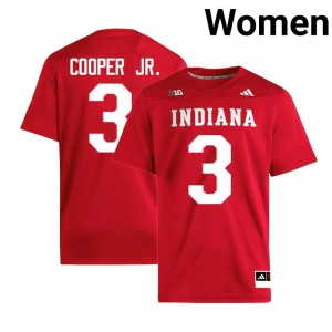 Omar Cooper Jr. #3 Jersey | Indiana Hoosiers Women Crimson Premium Embroidered Player Foottball 61087005