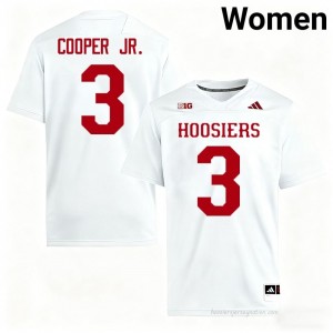 #3 Omar Cooper Jr. Hoosiers Jersey | Women White High School Stitched Foottball Collection 89207633