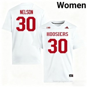 #30 PJ Nelson Hoosiers Jersey | Women White College Stitched Foottball Collection 95770899